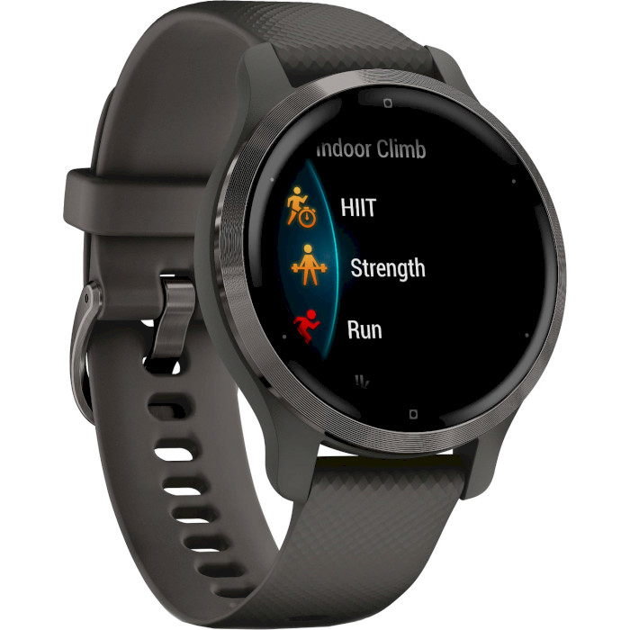 Смарт-годинник GARMIN Venu 2S Slate Stainless Steel Bezel with Graphite Case and Silicone Band (010-02429-10)