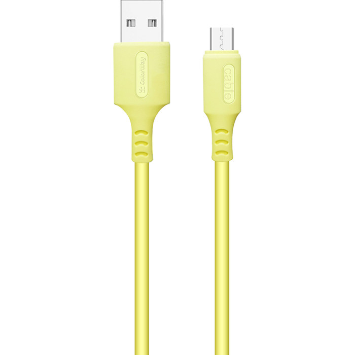 Кабель COLORWAY Soft Silicone USB to Micro-B 2.4A 1м Yellow (CW-CBUM043-Y)