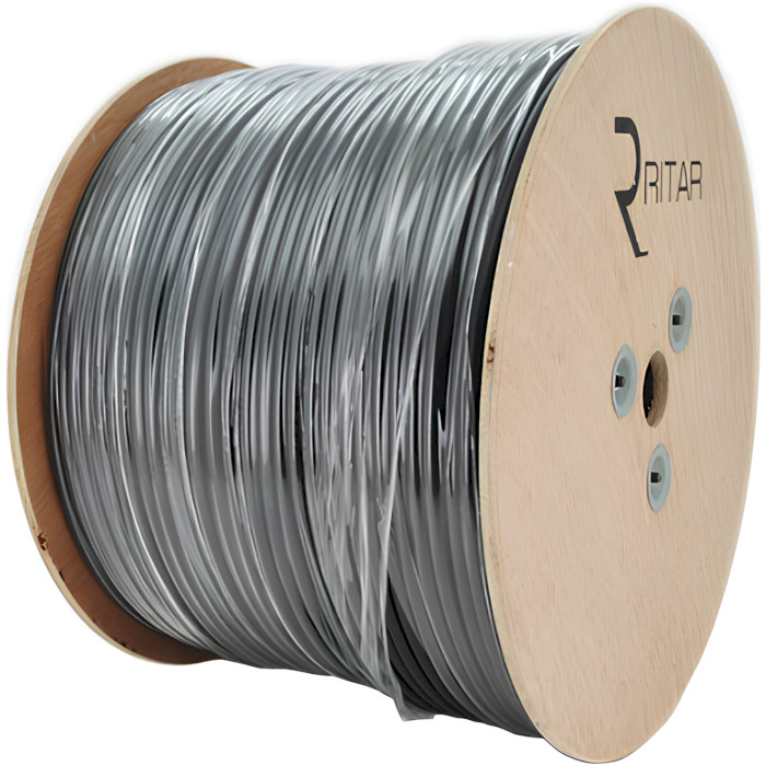 Коаксіальний кабель з живленням RITAR RT-B305-RG690CCA+2x0.5mm CU 305м Black