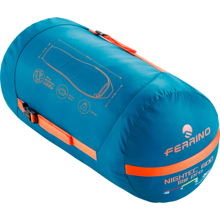 Спальный мешок FERRINO Nightec Lite Pro 600 -3°C Blue/Gray Left (86309HBG)