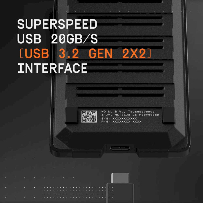 Портативный SSD диск WD Black P50 Game Drive 2TB USB3.2 Gen2x2 (WDBA3S0020BBK-WESN)