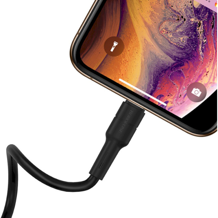 Кабель BOROFONE BX30 Silicone Charging Data Cable for Lightning 1м Black