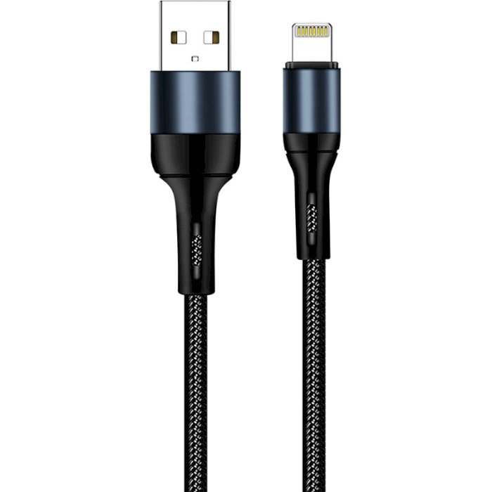 Кабель COLORWAY Nylon Braided USB to Apple Lightning 2.4A 1м Black (CW-CBUL045-BK)