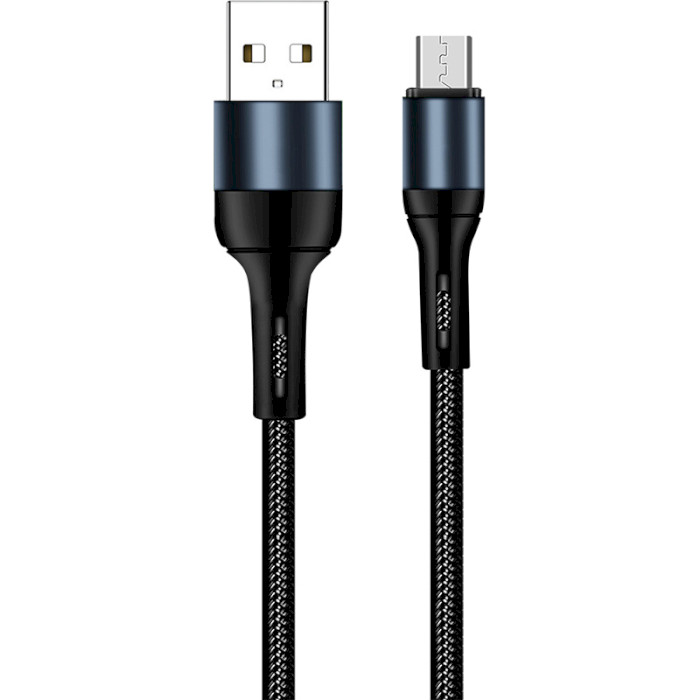 Кабель COLORWAY Nylon Braided USB to Micro-B 2.4A 1м Black (CW-CBUM045-BK)