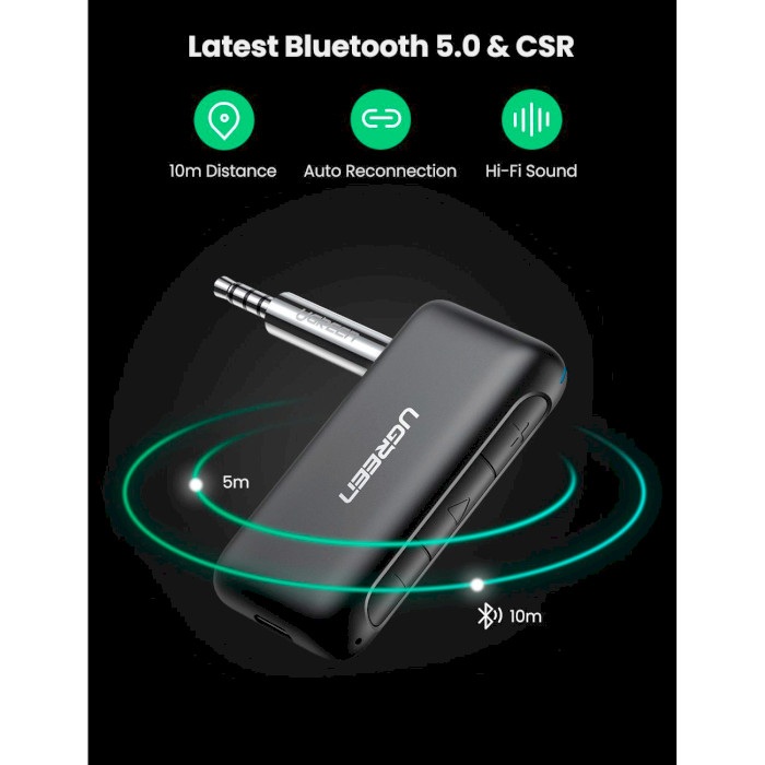 Bluetooth аудио адаптер UGREEN CM276 Bluetooth 5.0 Receiver Audio Adapter (70303)