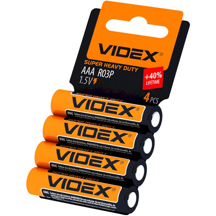 Батарейка VIDEX Super Heavy Duty AAA 410mAh 4шт/уп (21160)