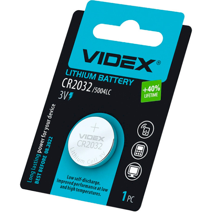 Батарейка VIDEX Lithium CR2032 220mAh (CR2032 1B)