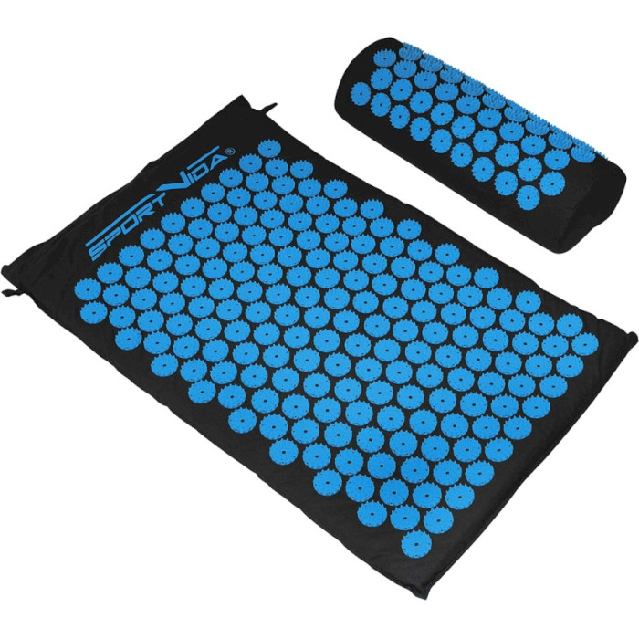 Акупунктурний килимок (аплікатор Кузнєцова) з валиком SPORTVIDA 66x40cm Black/Blue (SV-HK0407)