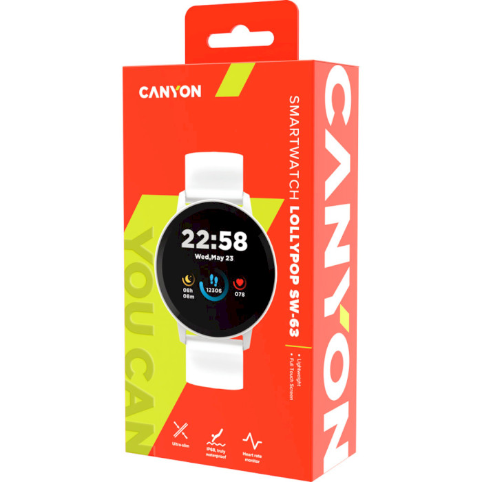 Смарт-годинник CANYON SW-63 Lollypop White (CNS-SW63SW)