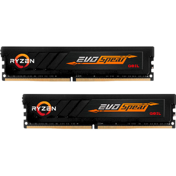 Модуль памяти GEIL EVO Spear AMD Edition Stealth Black DDR4 3600MHz 16GB Kit 2x8GB (GASB416GB3600C18BDC)