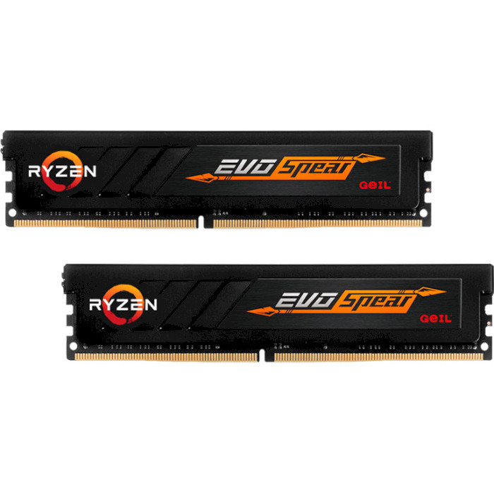 Модуль памяти GEIL EVO Spear AMD Edition Stealth Black DDR4 3600MHz 32GB Kit 2x16GB (GASB432GB3600C18BDC)