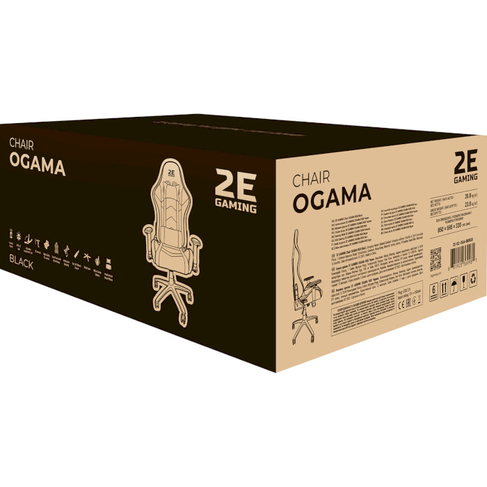 Кресло геймерское 2E GAMING Ogama RGB Black (2E-GC-OGA-BKRGB)