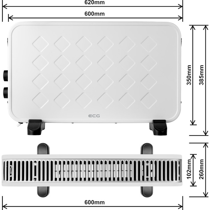 Электрический конвектор ECG TK 2070 White, 2000 Вт