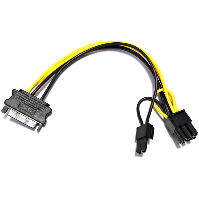 Кабель живлення для відеокарти SATA(F) to PCIe 6+2-pin(M) 20см (S0707)