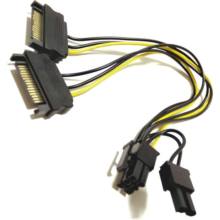 Кабель питания для видеокарты 2xSATA(F) to PCIe 6+2-pin(M) (S0637)