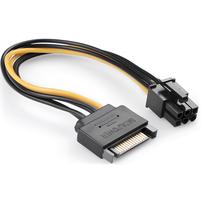Кабель питания для видеокарты SATA(F) to PCIe 6-pin(M) (S0512)