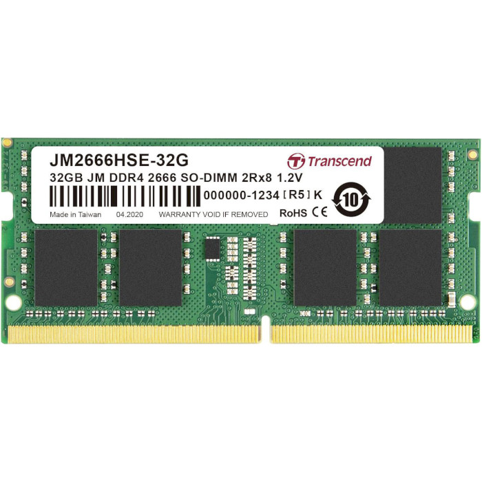 Модуль памяти TRANSCEND JetRam SO-DIMM DDR4 2666MHz 32GB (JM2666HSE-32G)