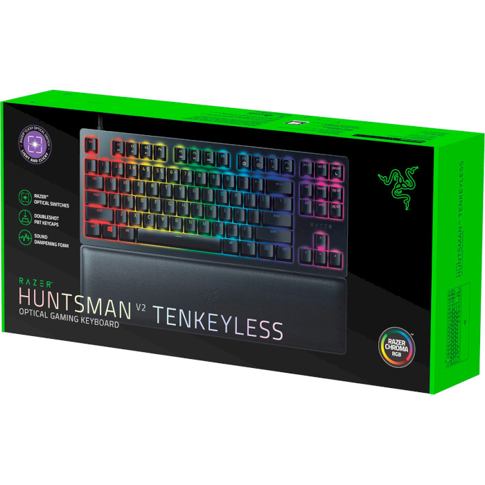 Клавіатура RAZER Huntsman V2 Tenkeyless Purple Switch Black (RZ03-03941400-R3R1)