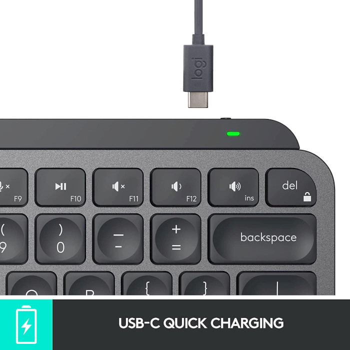 Клавіатура бездротова LOGITECH MX Keys Mini Graphite (920-010501)