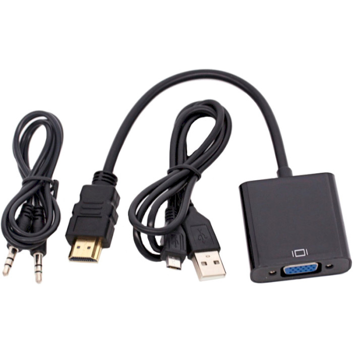 Адаптер HDMI - VGA+Audio Black (S0223)