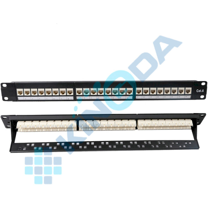 Патч-панель KINGDA 1U 19" 24-port UTP Cat.5e (KD-PP56-UTP-C5E-24P)