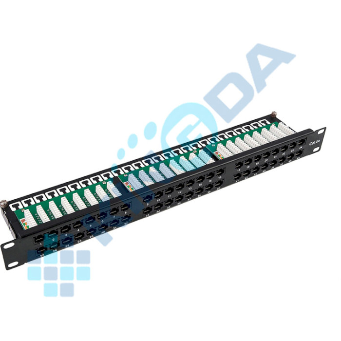 Патч-панель KINGDA 1U 19" 48-port UTP Cat.5e (KD-PP37-UTP-C5E-48P)