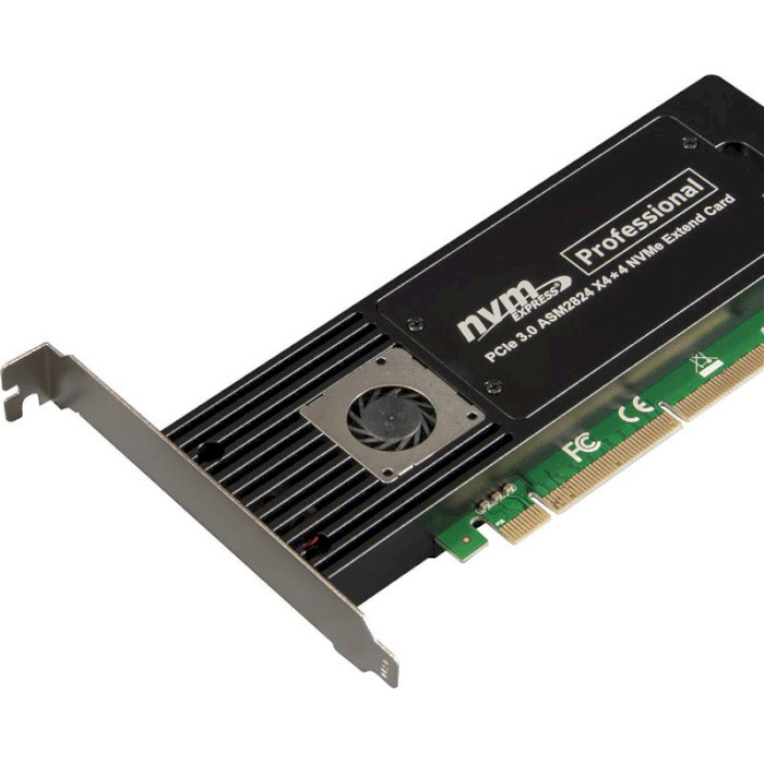 Контролер FRIME PCIe x16 to 4 x M.2 (M Key) (ECF-PCIETOSSD014.LP)