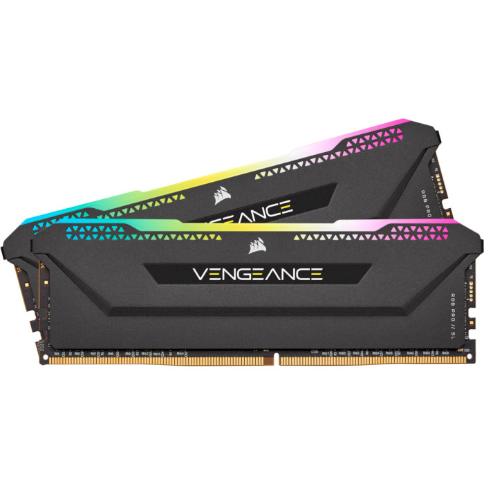 Модуль памяти CORSAIR Vengeance RGB Pro SL Black DDR4 3200MHz 16GB Kit 2x8GB (CMH16GX4M2E3200C16)