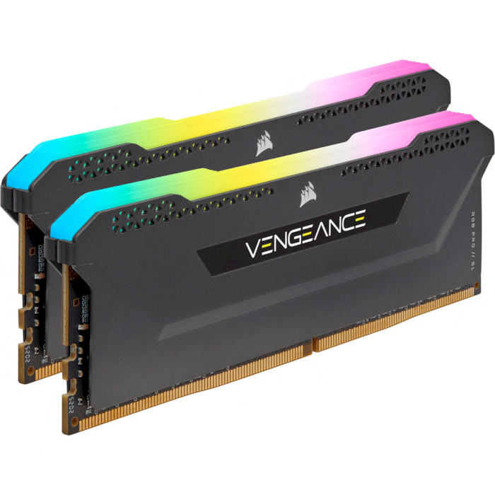 Модуль пам'яті CORSAIR Vengeance RGB Pro SL Black DDR4 3200MHz 16GB Kit 2x8GB (CMH16GX4M2E3200C16)