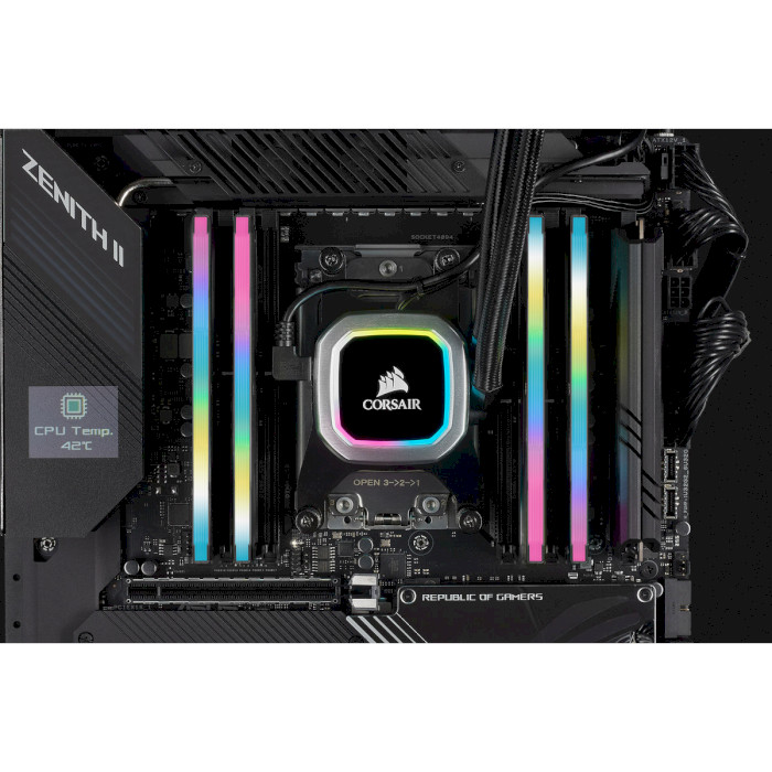 Модуль пам'яті CORSAIR Vengeance RGB Pro SL Black DDR4 3200MHz 32GB Kit 2x16GB (CMH32GX4M2E3200C16)