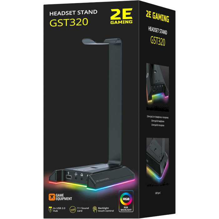 Подставка для наушников 2E GAMING GST320 RGB 7.1 USB Black (2E-GST320UB)
