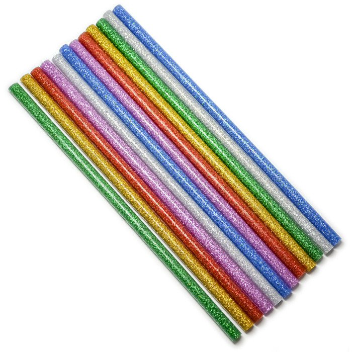 Клеевые стержни STARK 7.2мм, 12шт, разноцветные, с глиттером (525072012)