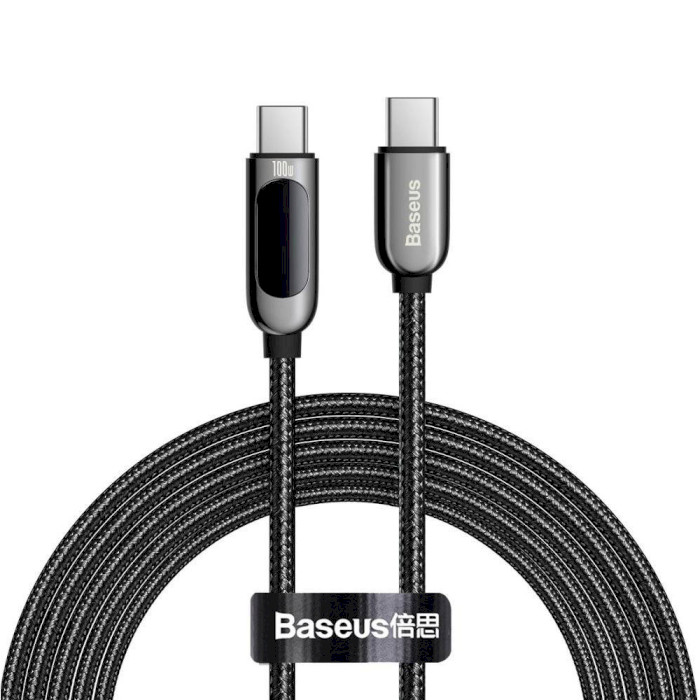 Кабель BASEUS Display Fast Charging Data Cable Type-C to Type-C 100W 2м Black (CATSK-C01)