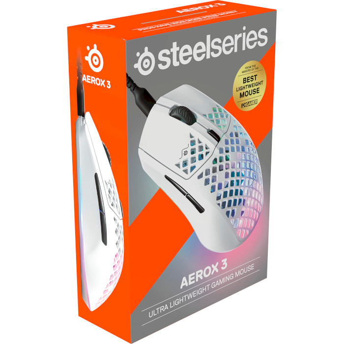 Мышь игровая STEELSERIES Aerox 3 2022 Edition Snow (62603)