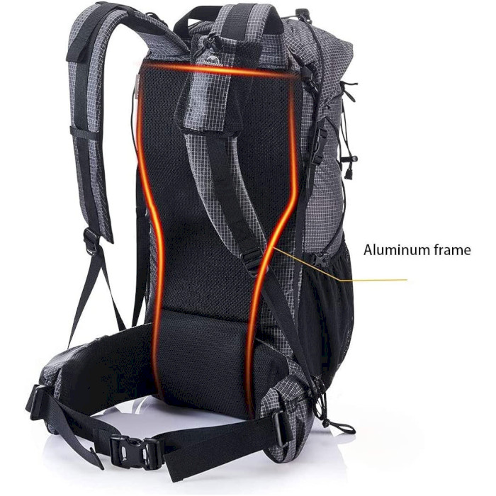 Туристичний рюкзак NATUREHIKE Rock Hiking Backpack 40+5L Black (NH20BB113)