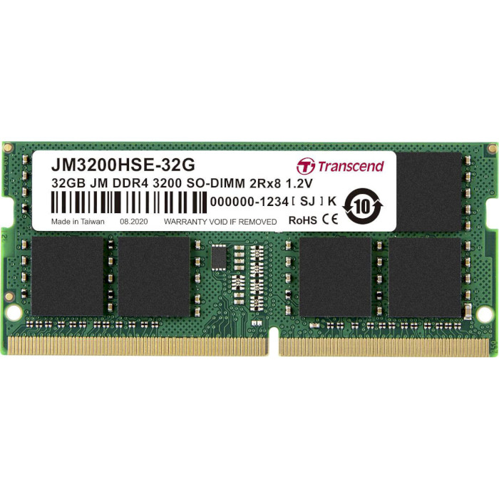 Модуль пам'яті TRANSCEND JetRam SO-DIMM DDR4 3200MHz 32GB (JM3200HSE-32G)