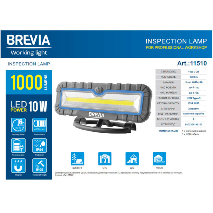 Інспекційна лампа BREVIA LED Working Light 11510