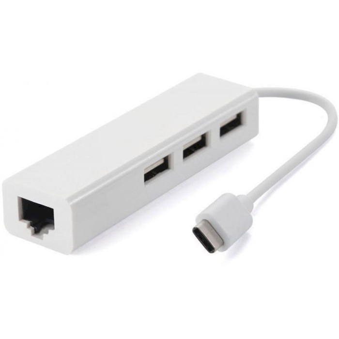 Мережевий адаптер з USB хабом USB3.1 Type-C - RJ45 10/100 (S0742)