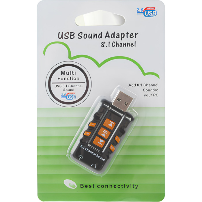 Внешняя звуковая карта USB Virtual 8.1 Channel RTL Black (B00226)