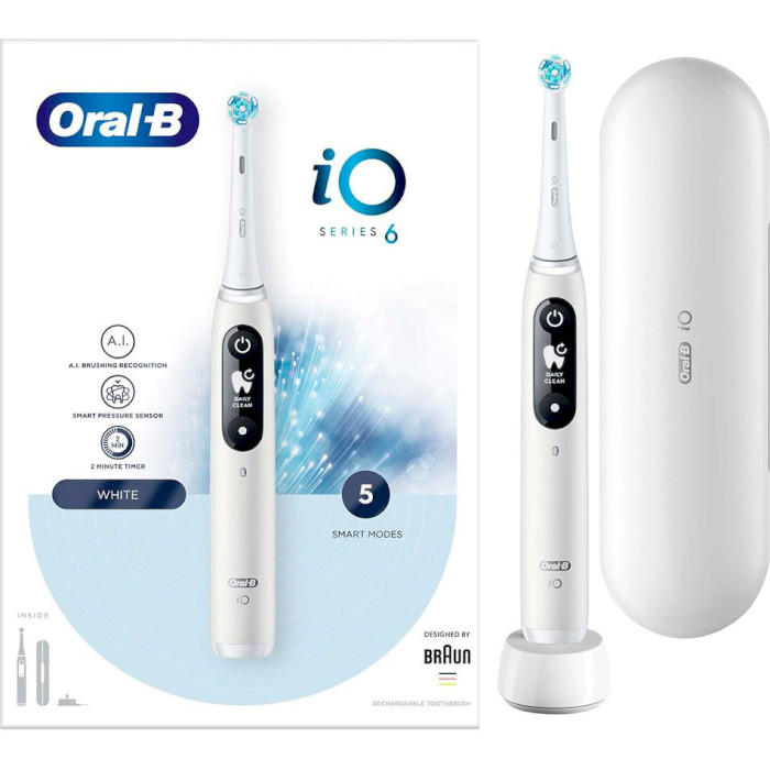Електрична зубна щітка BRAUN ORAL-B iO Series 6 iOM6.1A6.1K White