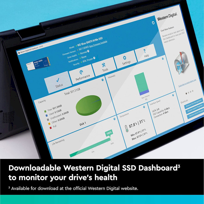 SSD диск WD Blue SN570 500GB M.2 NVMe (WDS500G3B0C)
