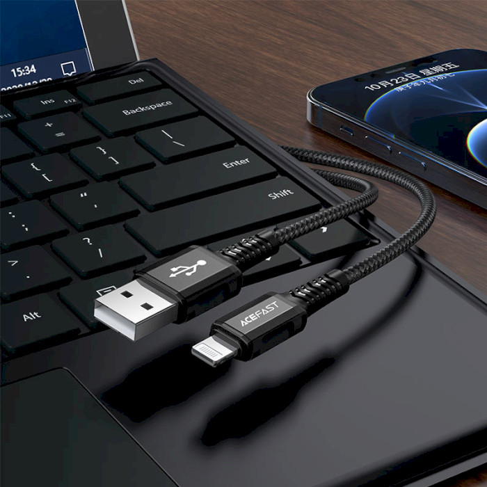 Кабель ACEFAST C1-02 USB-A to Lightning 1.2м Black