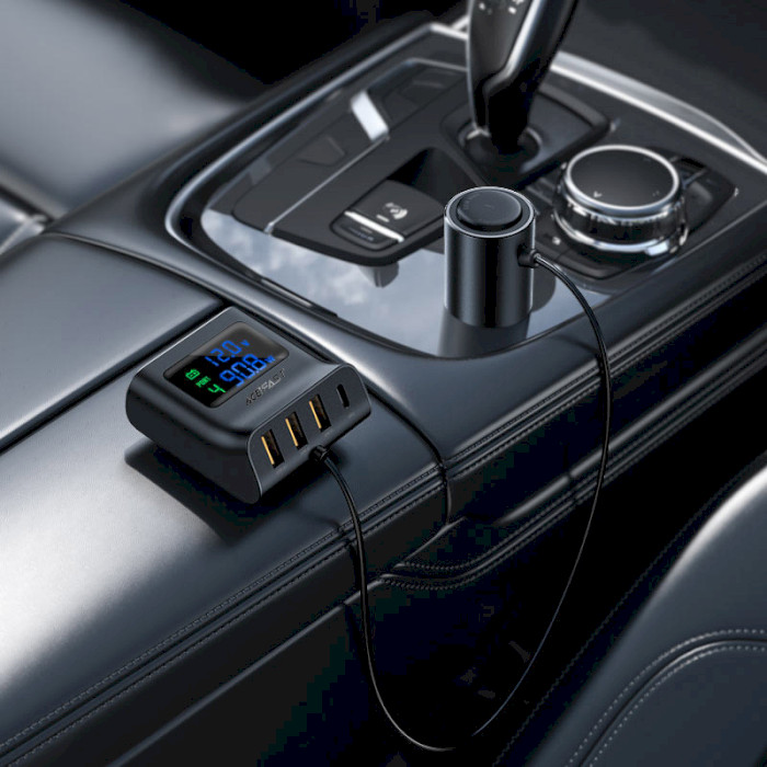 Автомобільний зарядний пристрій ACEFAST B8 Fast Charge Car Hub Charger 90W (1xUSB-C, 3xUSB-A) Black