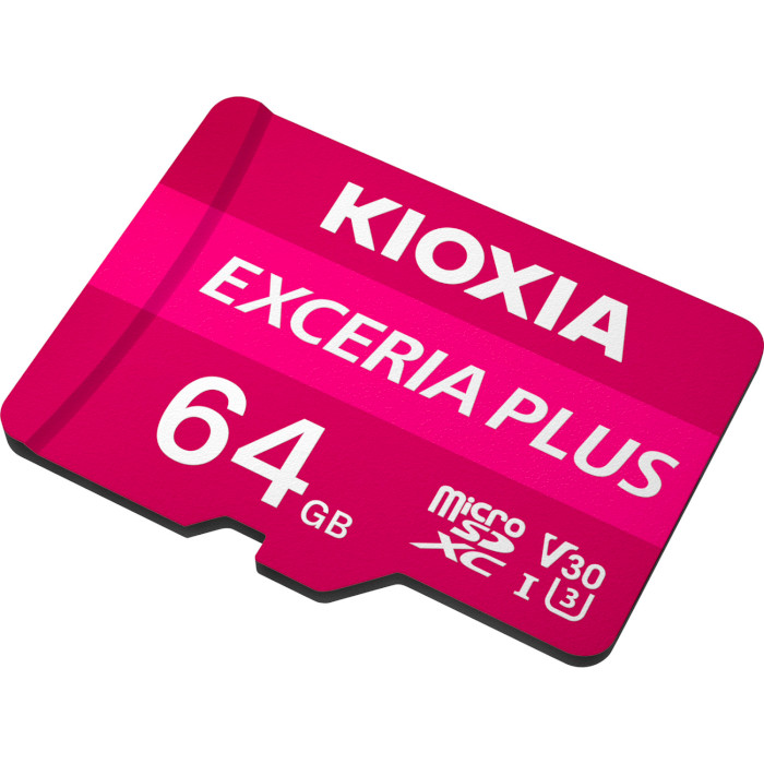 Карта памяти KIOXIA (Toshiba) microSDXC Exceria Plus 64GB UHS-I U3 V30 A1 Class 10 + SD-adapter (LMPL1M064GG2)