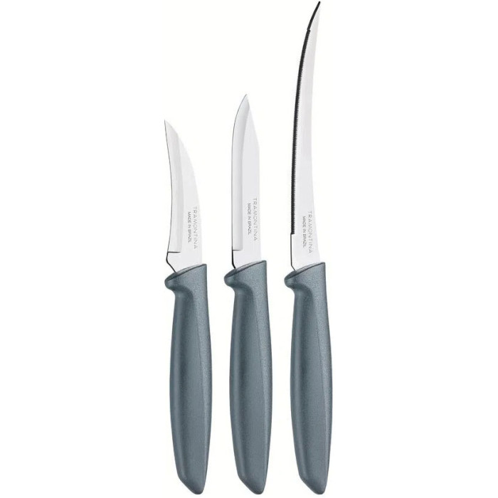 Набір кухонних ножів TRAMONTINA Plenus Gray 3пр (23498/612)