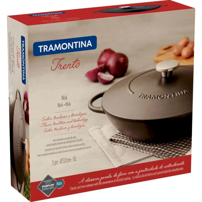 Сковорода вок TRAMONTINA Trento 32см (20806/032)