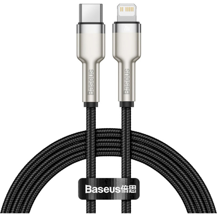 Кабель BASEUS Cafule Metal Data Cable Type-C to Lightning PD 20W 1м Black (CATLJK-A01)