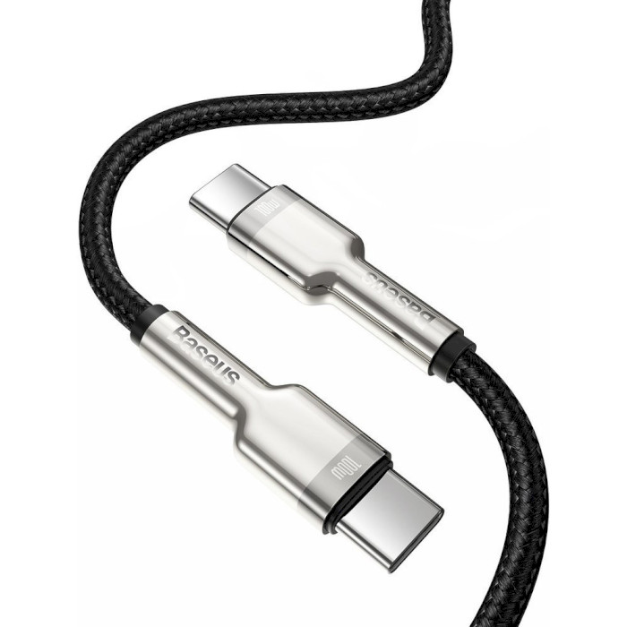 Кабель BASEUS Cafule Metal Data Cable Type-C to Type-C 100W 2м Black (CATJK-D01)