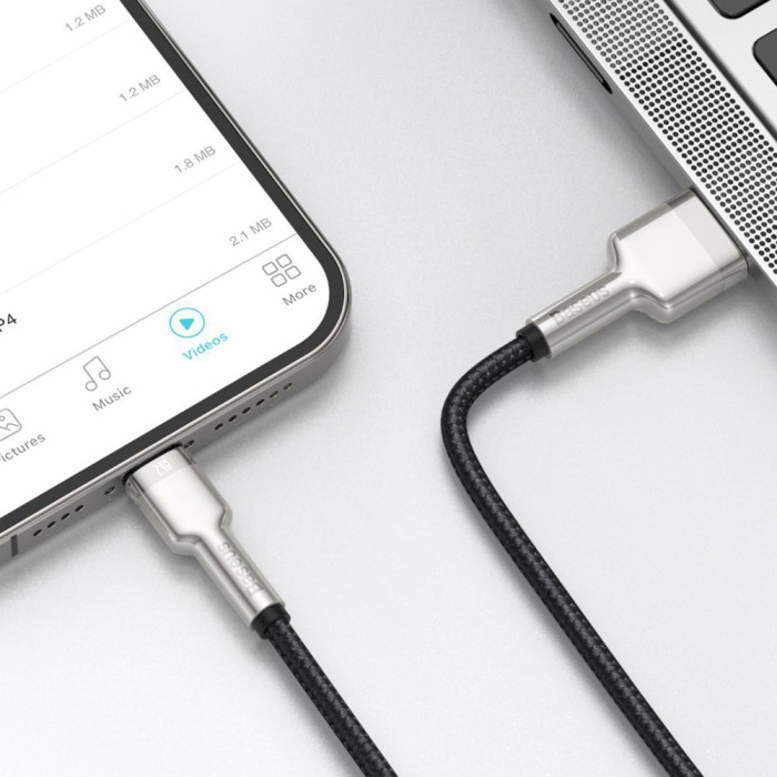 Кабель BASEUS Cafule Metal Data Cable USB for Lightning 2м Black (CALJK-B01)