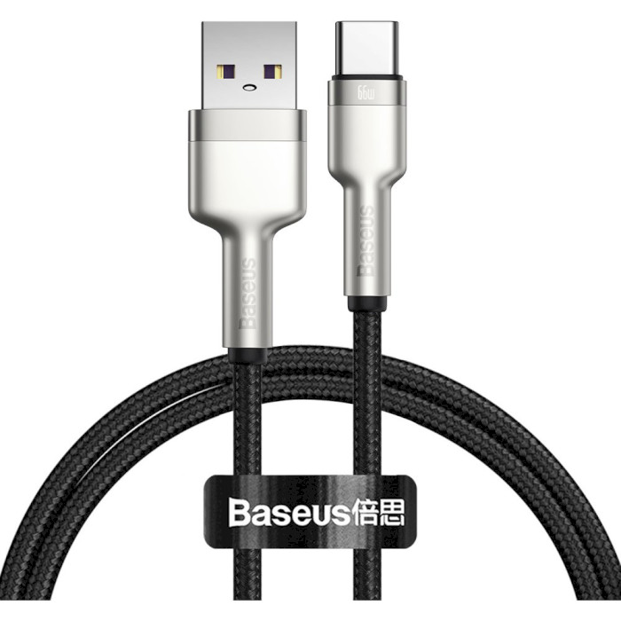 Кабель BASEUS Cafule Metal Data Cable USB to Type-C 66W 1м Black (CAKF000101)